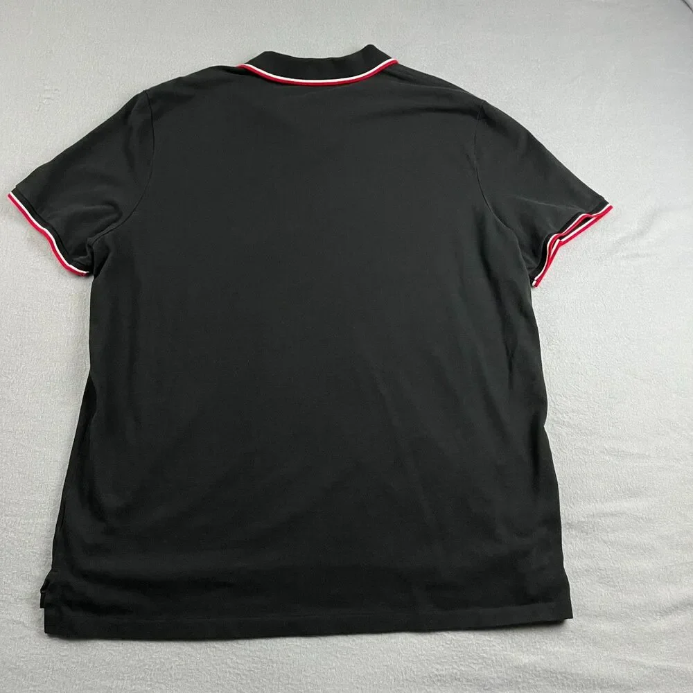 Polo Ralph Lauren Mesh Polo Shirt Short Sleeve Black Red/White Trim Men's XXL